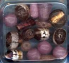 Glasperlen mit Silber, rosa